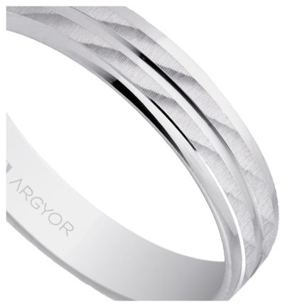 Alianza en oro blanco 18K. 4 mm. bandas centrales satinadas - foto 04 - rfcia 5B40340