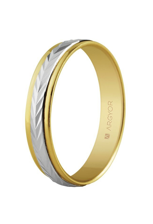 Alianza de oro blanco y amarillo 18 ktes 4mm 5240283