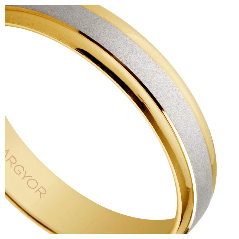 Alianza de oro bicolor 18 ktes. banda mate - foto 04 - rfcia 045_5240044