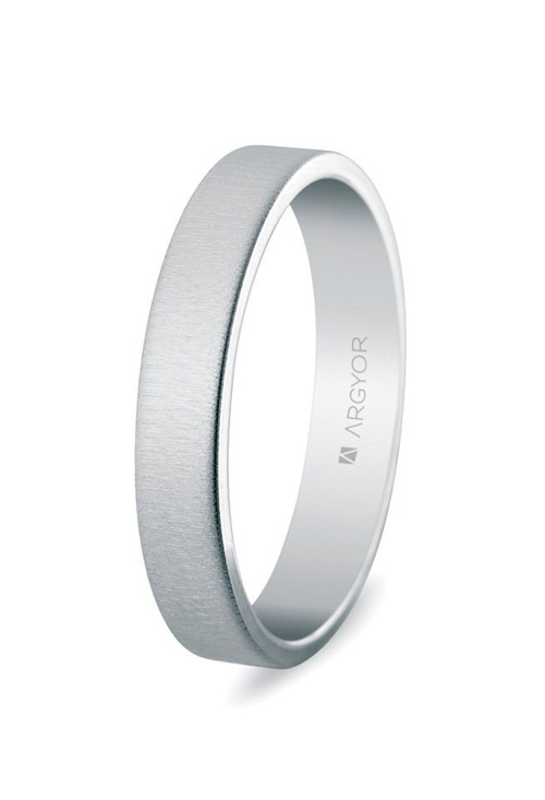 Alianza de oro blanco 18 kilates 4 mm con textura - foto 3 - rfcia. 5B40150T