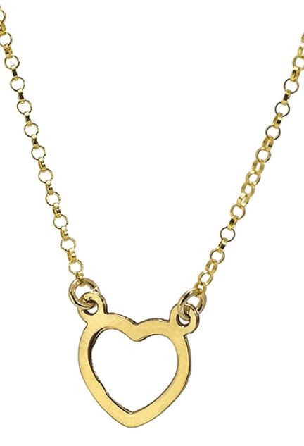 gargantilla plata chapada motivo corazon calado 266-022750-2-1