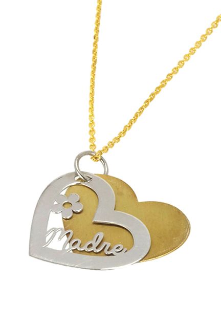 venta online regalos día de la madre Gargantilla plata bicolor corazón Día de la Madre