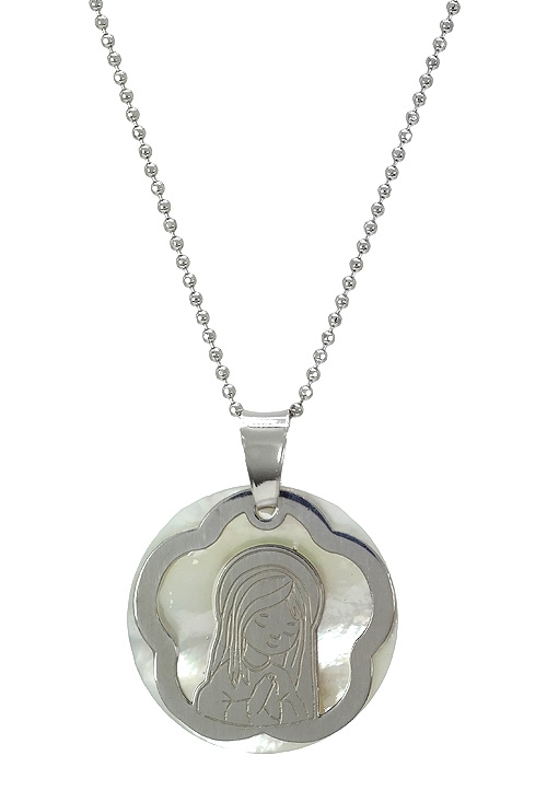 medalla virgen niña plata de ley y nacar vista frontal 266_023273-1-1-40