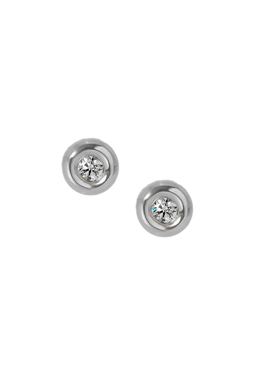 pendientes oro blanco 18 kilates chatones diamantes talla brillante foto de frente precio barato en joyeria online