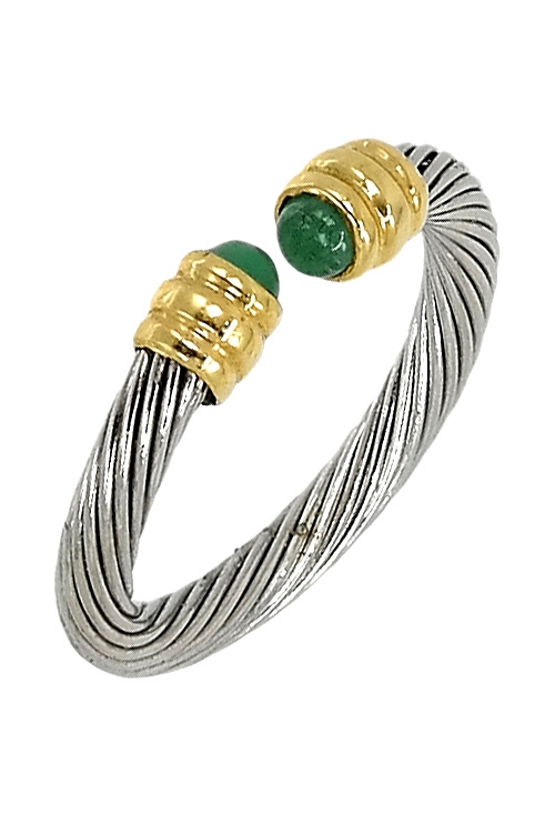 sortija acero y oro con esmeraldas precio barato de ocasion vista oblicua 142_0241-1_01