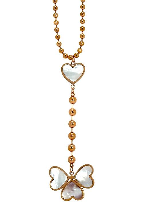 Collar de acero chapado en color oro rosa con motivos corazones de nácar regalos para san Collar de acero chapado en color oro rosa con motivos corazones de nácar 276_A2204-Collar de acero chapado en color oro rosa con motivos corazones de nácar 276_A2204