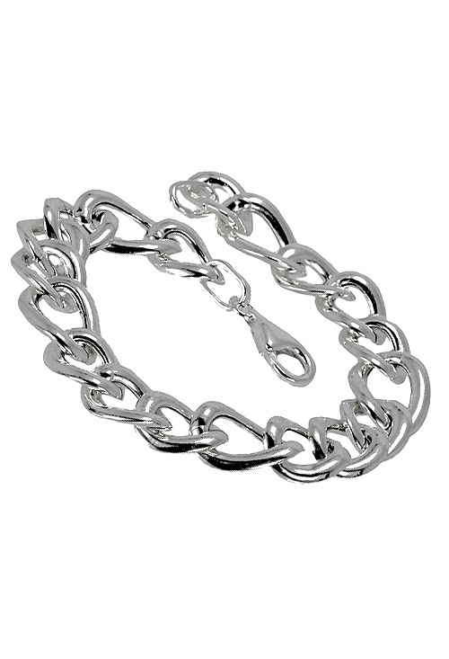 Pulsera en plata con eslabones planos para mujer a precios baratos 094_P-05