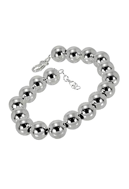 pulsera plata de ley eslabones bolas