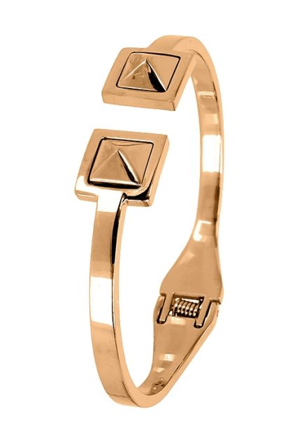 Pulsera mujer en acero chapado en color oro rosa motivos de Pirámides venta online a precios baratos 276_A2290-R