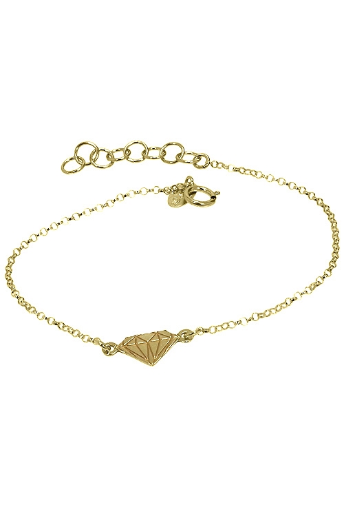 pulsera plata chapada motivo con forma de diamante 266-042752-2-1
