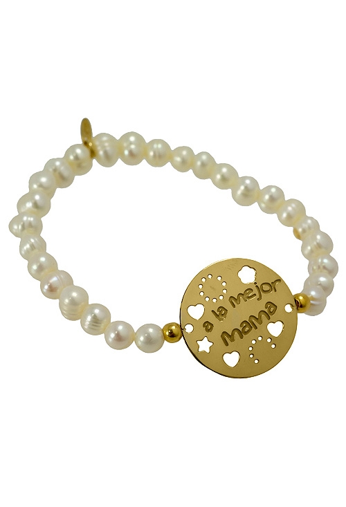 pulsera plata y perlas disco a la mejor mama 266-043102-2-1-MaMa