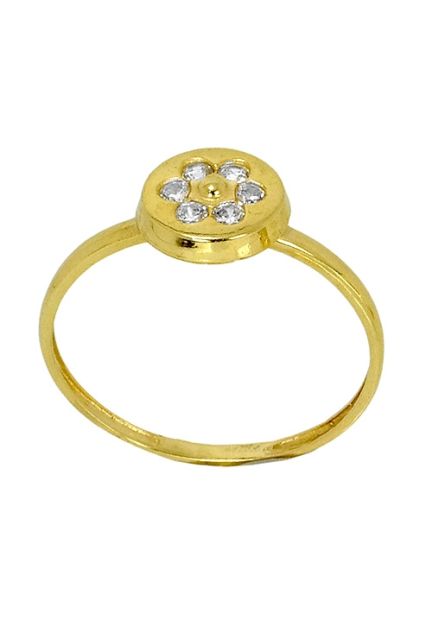 Sortija y pendientes a juego en oro amarillo de ley y circonita 085_13768-1