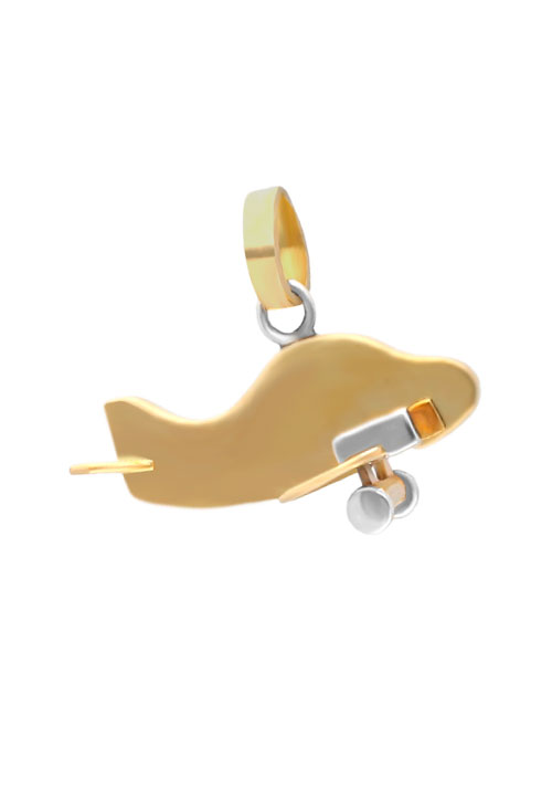 Colgante oro bicolor 18 ktes forma de avión 115_015