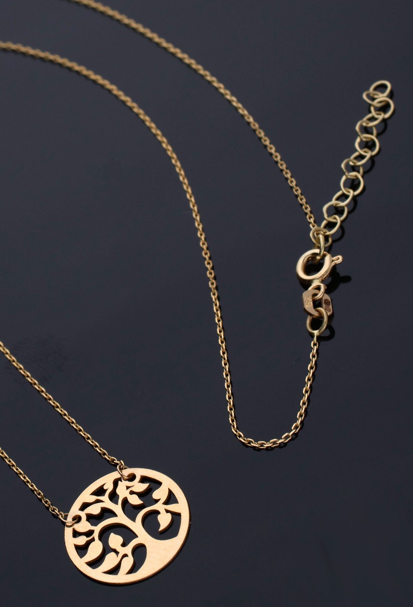 Gargantilla oro 18 kilates motivo árbol de la vida 243_177-01534 fondo negro