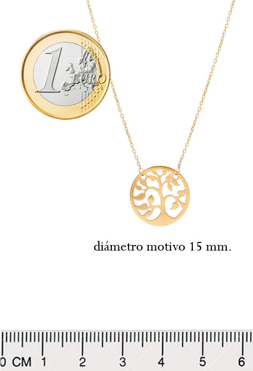 Gargantilla oro 18 kilates motivo árbol de la vida 243_177-01534 medidas