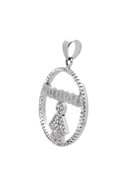 colgante plata de ley y circonitas regalo dia de la madre foto lateral para web el rubi joyeros
