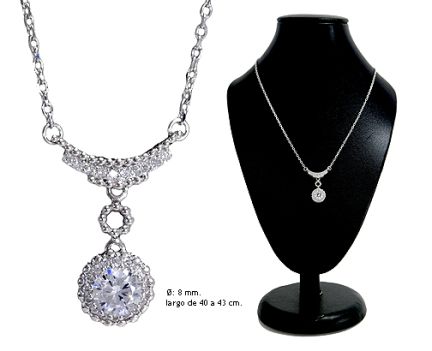 Pendientes, sortija, y gargantilla a juego, aderezo novia Plata de ley Rfcia. 240_JRC-N6