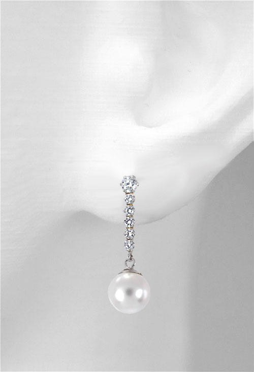 Pendientes para novia oro blanco y perlas 234_2904-B-93762