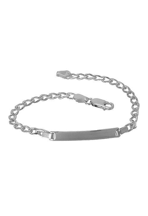 Esclava en plata, cadena 18 cm Eslabón barbado a precios baratos