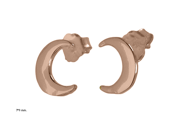 Pendientes de plata bañada en oro rosa, con forma de Media luna Modelo Crescent de Luxenter - foto 1 - rfcia.218_EF033R999