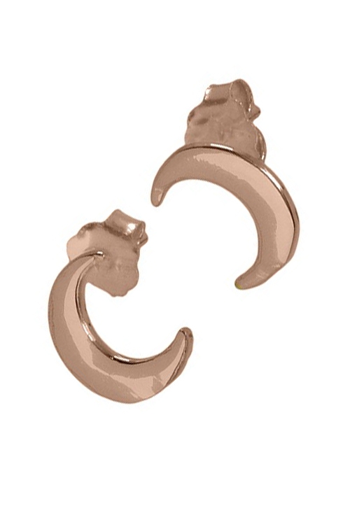 Pendientes Luxenter de plata chapados en oro rosa forma luna EF033R999