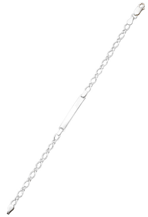 pulsera de plata con chapa para grabar cadena eslabones combinados uno por uno foto extendida 126_BPR(1-1)80CH_01