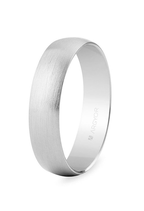 Alianza oro blanco 18 Ktes con efecto arena 5mm. Argyor 5B505S