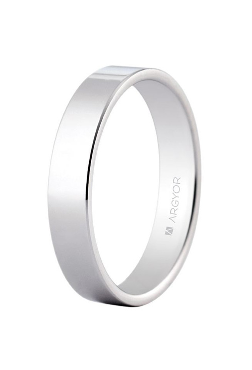 Alianza de plata boda en 4 mm confort. plata rodinada brillo - foto 1 - rfcia. 5740002