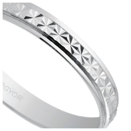 Alianza de plata de boda 3mm. banda central facetada - foto 04 - rfcia 045_5730108