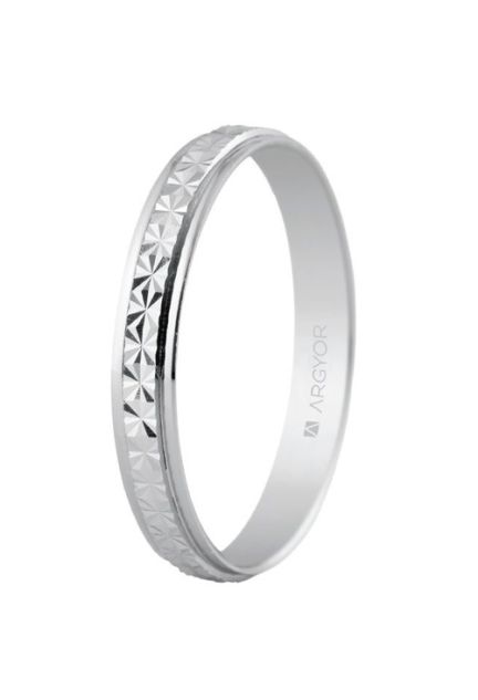 Alianza de plata de boda de 3mm. banda central facetada - foto 1 - rfcia.045_5730108