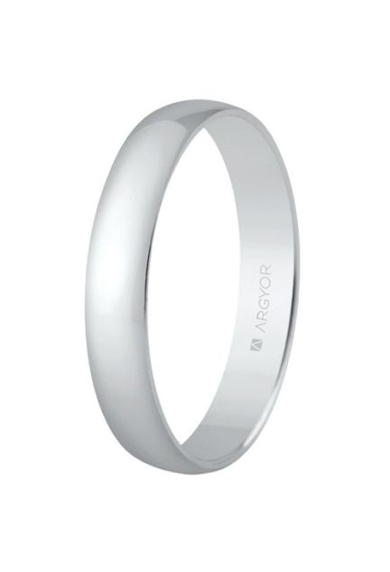 Alianza de plata de boda en plata 3.5 mm. media cana brillo - foto 1 - rfcia.045_57353