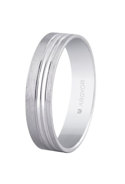 Alianza en plata 5 mm. satinada y ranuras brillo - foto 1 - rfcia.5750342