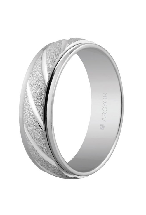 Alianza en plata 6 mm. mate-brillo a bandas - foto 1 - rfcia.045_5760136