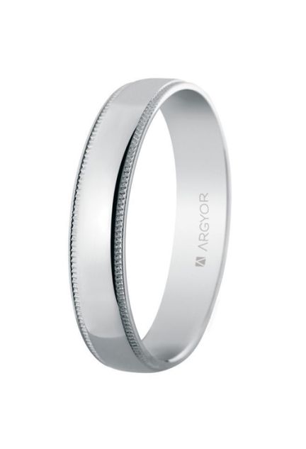 Alianza en plata brillo. 4.5 mm cantos labrados - foto 1 - rfcia.045_5745512