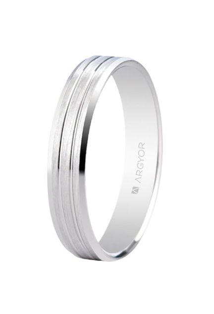 Alianza en plata. plana biselada 4mm mate brillo - foto 1 - rfcia. 5740436