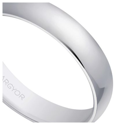 Alianza oro blanco media caña 4 mm, oro 18 ktes en brillo, Argyor - foto 04 - rfcia 5B405