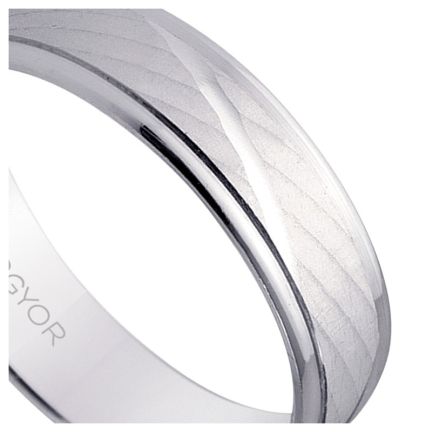 Alianza en oro blanco media caña 5 mm, estriada Argyor - foto 04 - rfcia 5B50329