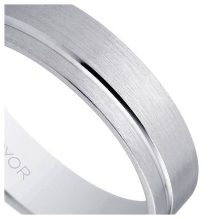 Alianza oro blanco media cana 5 mm. oro 18K matizado con rebaje - foto 04 - rfcia 5B50316