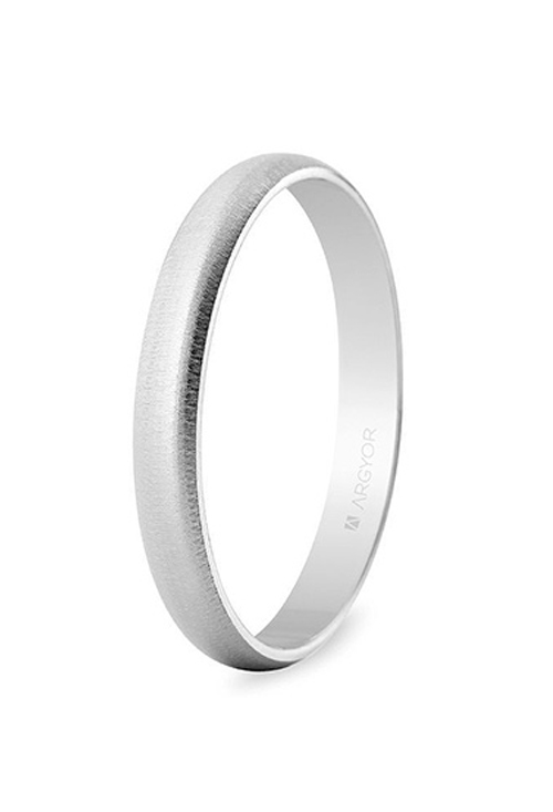 Alianza realizada en oro blanco 18 Ktes texturizado 3mm Argyor 5B305T