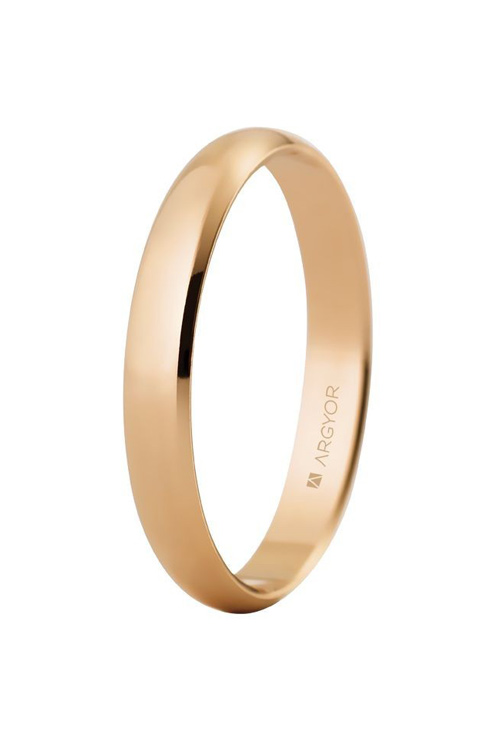Alianza de boda oro rosa 18 Ktes brillo 3 mm 045_5C305