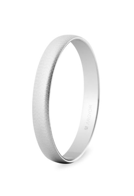 Alianza de oro blanco 3mm, media caña, Texturizada Argyor 5B302T