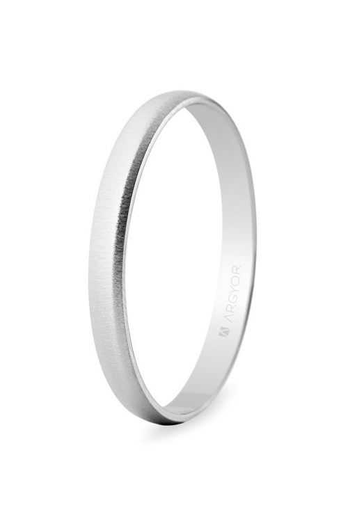 Alianza de oro blanco 18 Ktes media caña 2,5mm, texturizado Argyor 5B253T