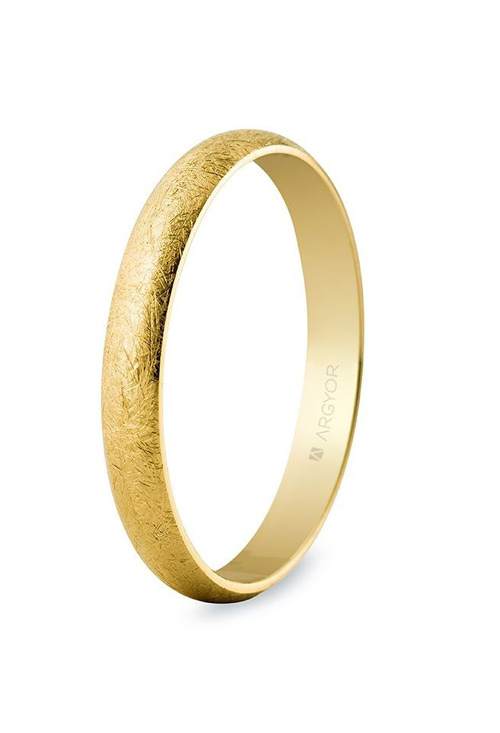 Alianza de boda oro media caña oro 18 Kilates efecto hielo - 50305H