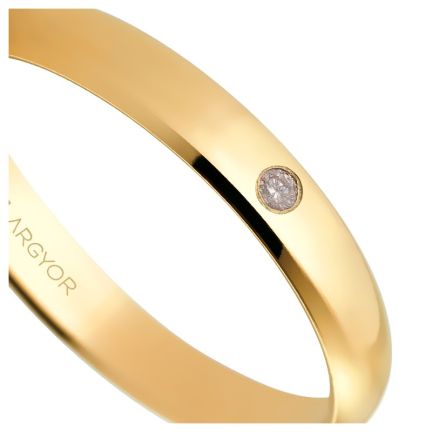 Alianza de de oro de boda media cana oro 1a ley 18 Kilates y diamante - foto 04 - Argyor rfcia 50305D