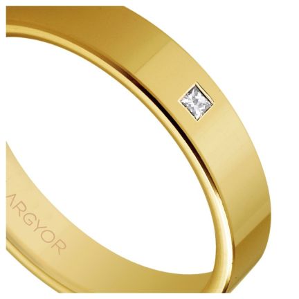 Alianza de oro amarillo 18 kilates y diamante. 4 mm brillo - foto 04 - Argyor rfcia.5140150P