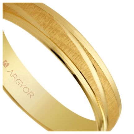 Alianza de oro amarillo 18 kilates. 4 mm. estriada con diagonales - foto 04 - Argyor rfcia.5140329