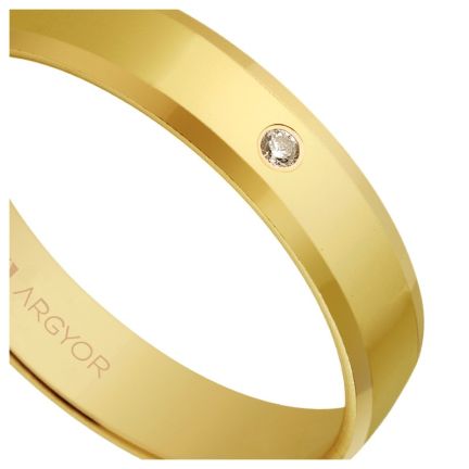 Alianza de oro amarillo 18 ktes con diamante 0 01ct - foto 04 - Argyor rfcia.5140047D