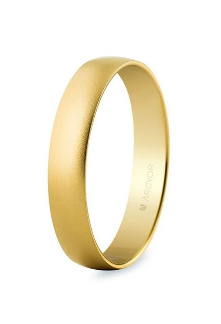 Alianza de oro amarillo 18 ktes. 4 mm. efecto arena - foto 1 - Argyor rfcia.50403M