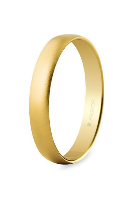 Alianza de matrimonio de oro amarillo 18K. Efecto arena. 3.5 mm - foto 1 - Argyor rfcia.50353M