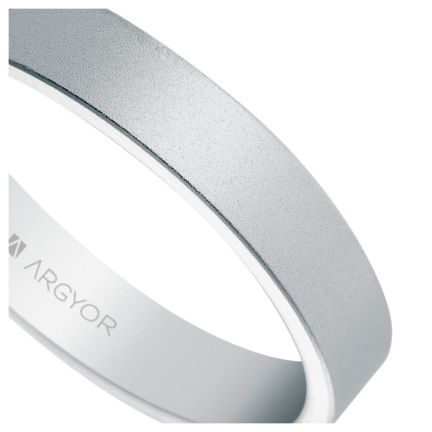 Alianza de oro blanco 18 kilates 4 mm con textura arena - foto 04 - rfcia 5B40150M